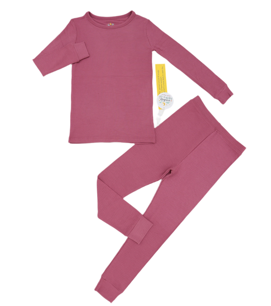 Plum - Ribbed Childrens 2pc Set
