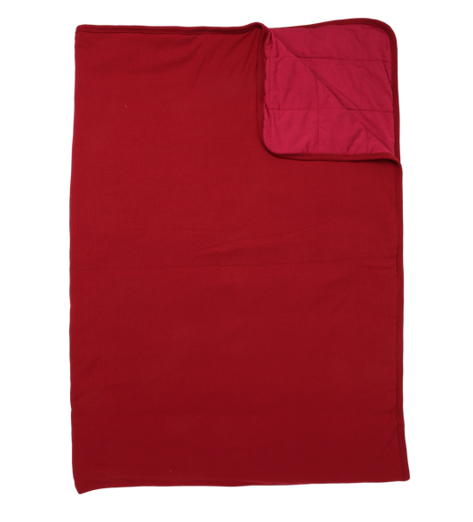 Ribbed Adult Blanket - Ruby