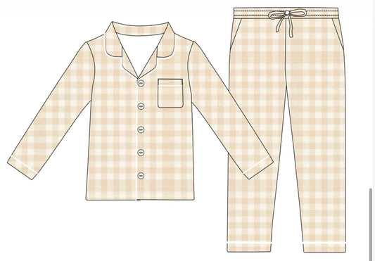 Toasted Gingham | Ribbed | Adult Loungewear Set ** Pre Order