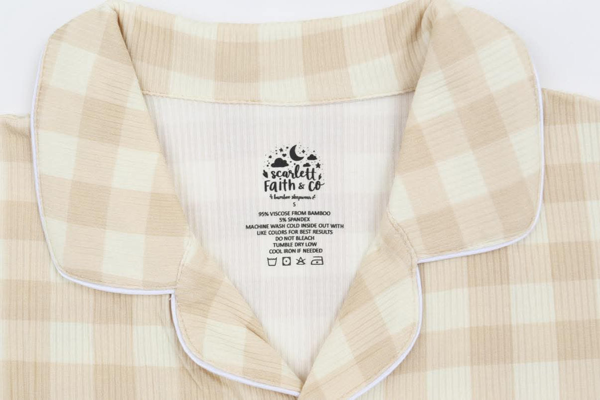 Toasted Gingham | Ribbed | Adult Loungewear Set