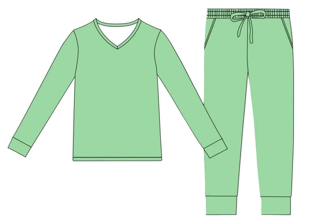 Ribbed Collection | Sea-Glass | Adult Loungewear Set ** Pre Order